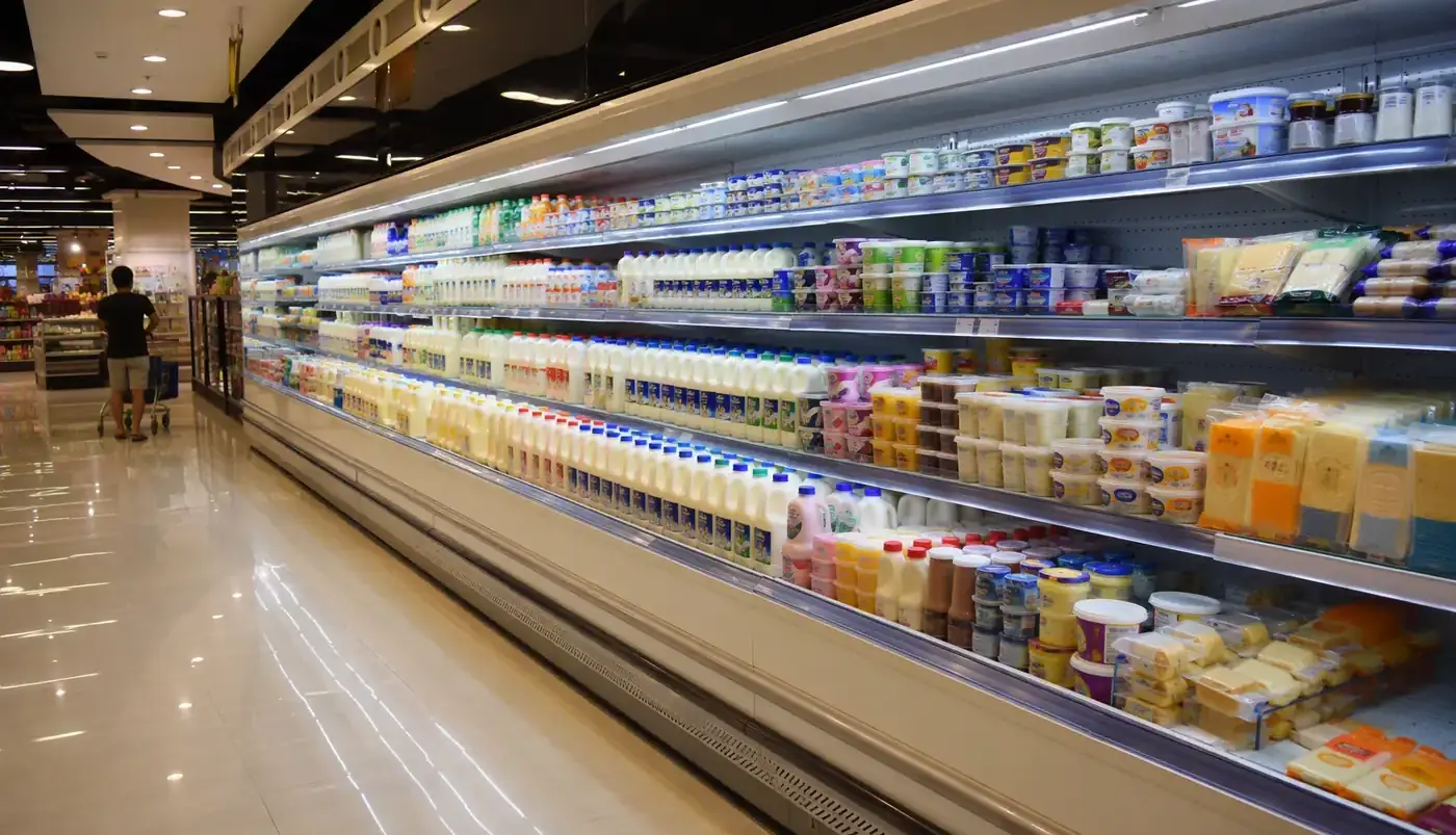 Singapore supermarket dairy aisle